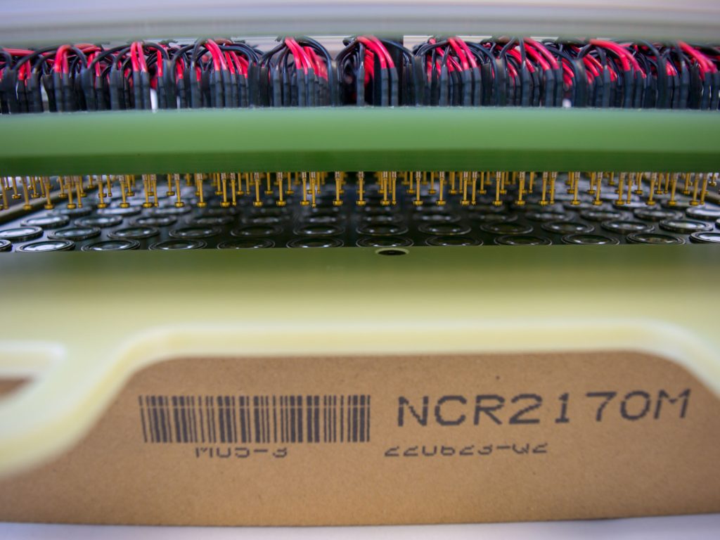 Box of Battery Cells tested in fixture
